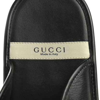 Gucci Goatskin Mens Horsebit Lug Sole Slippers 8 Black 9 of 10