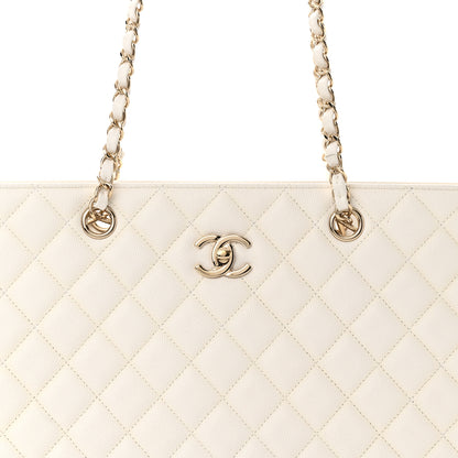 Chanel Caviar Quilted Large Classic Shopping Tote White 8 of 12