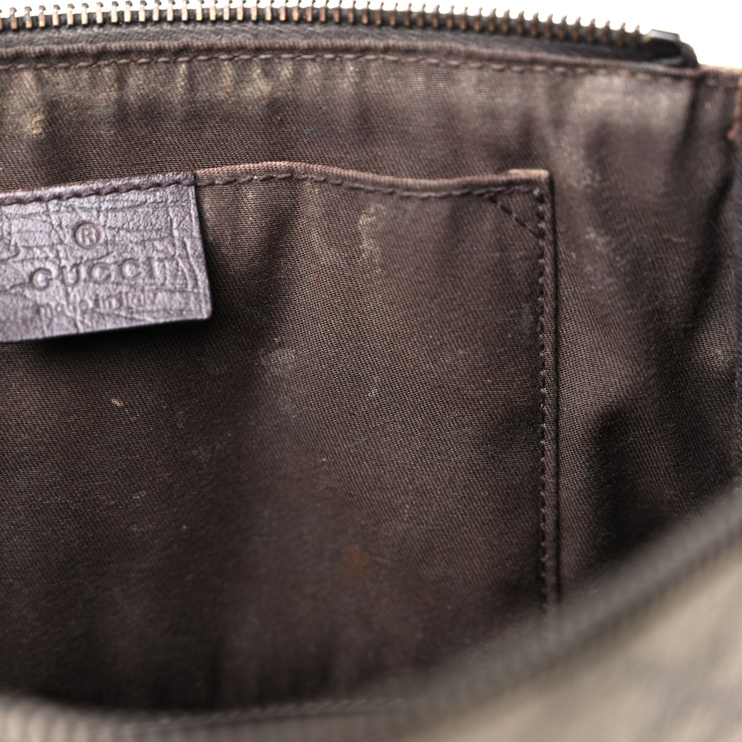 GG Supreme Monogram Cosmetic Case Brown