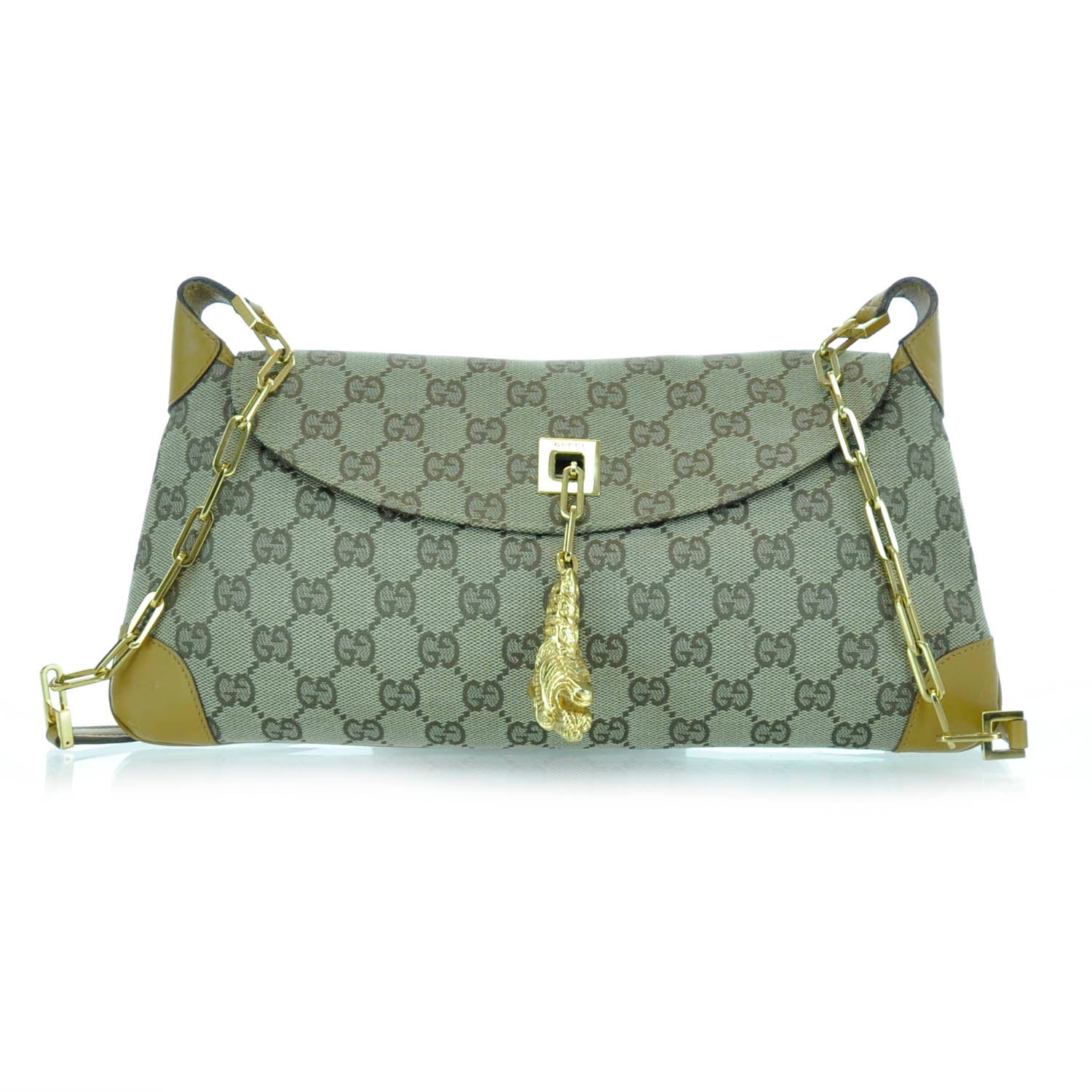 Gucci Monogram Tiger Charm Shoulder Bag 1 of 11