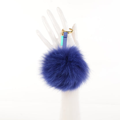 Fendi Fox Fur Vitello Elite Pom Pom Bag Charm Viola Cassis 2 of 6