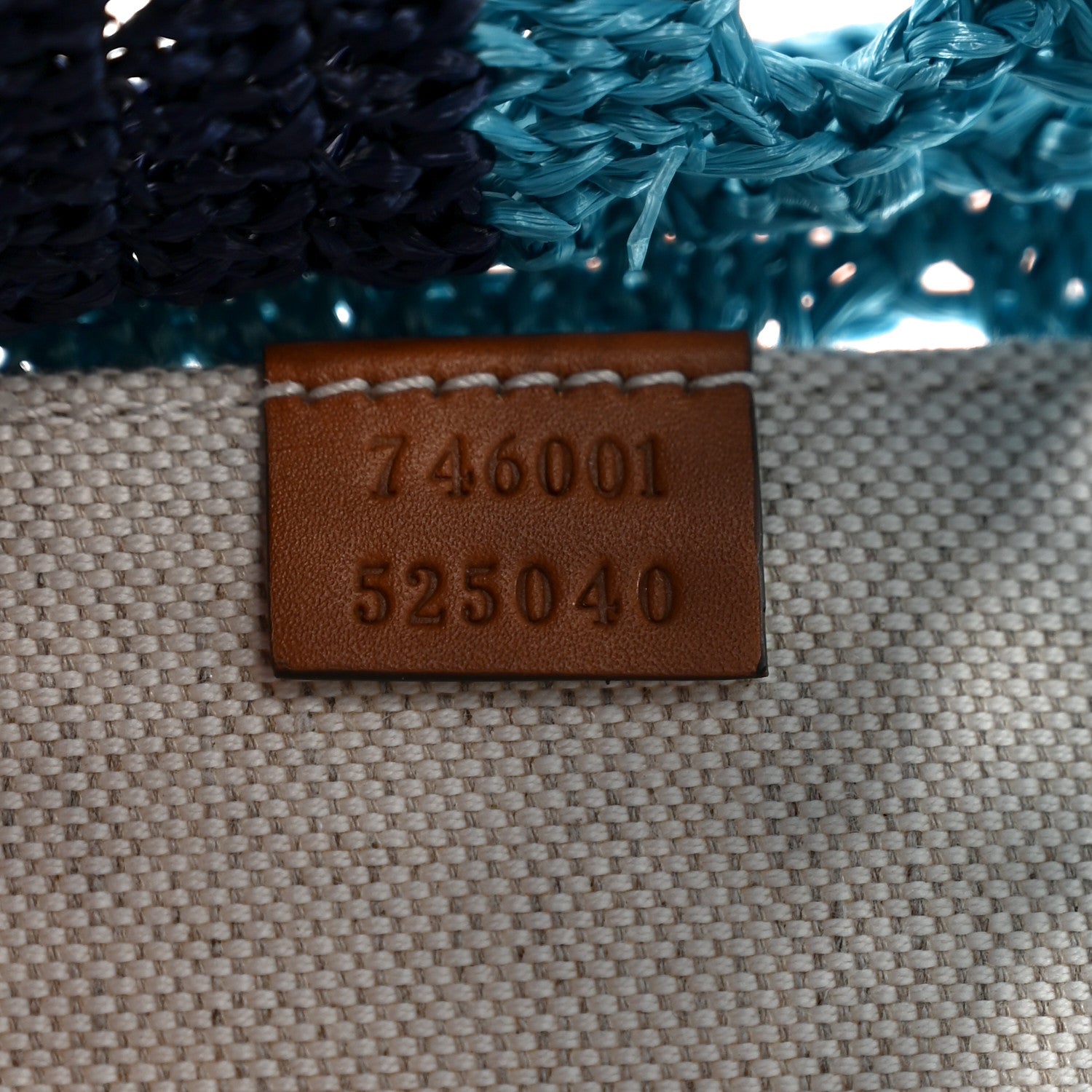 Gucci Raffia Web Woven Interlocking G Tote Blue Multicolor 7 of 10