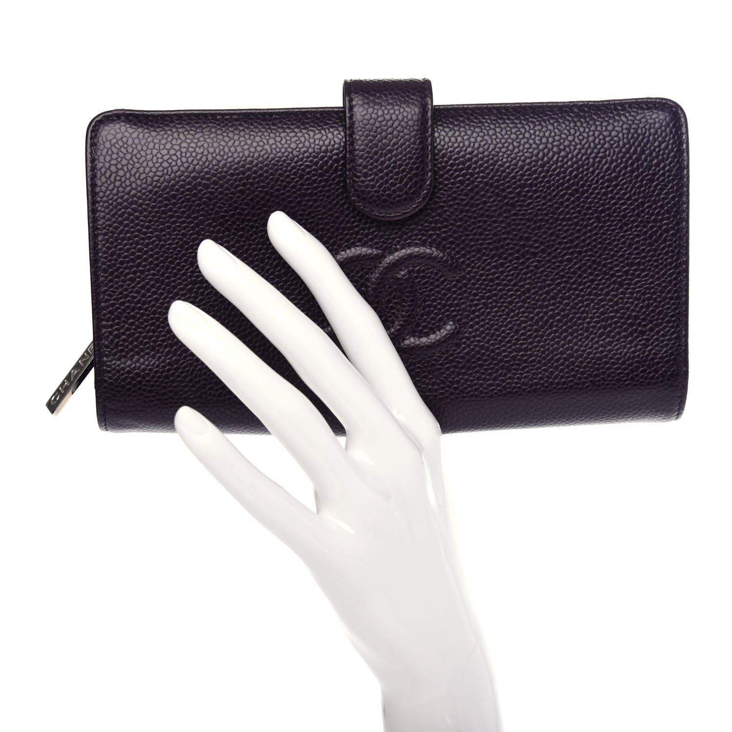 Chanel Caviar Timeless CC French Long Wallet Purple 2 of 8