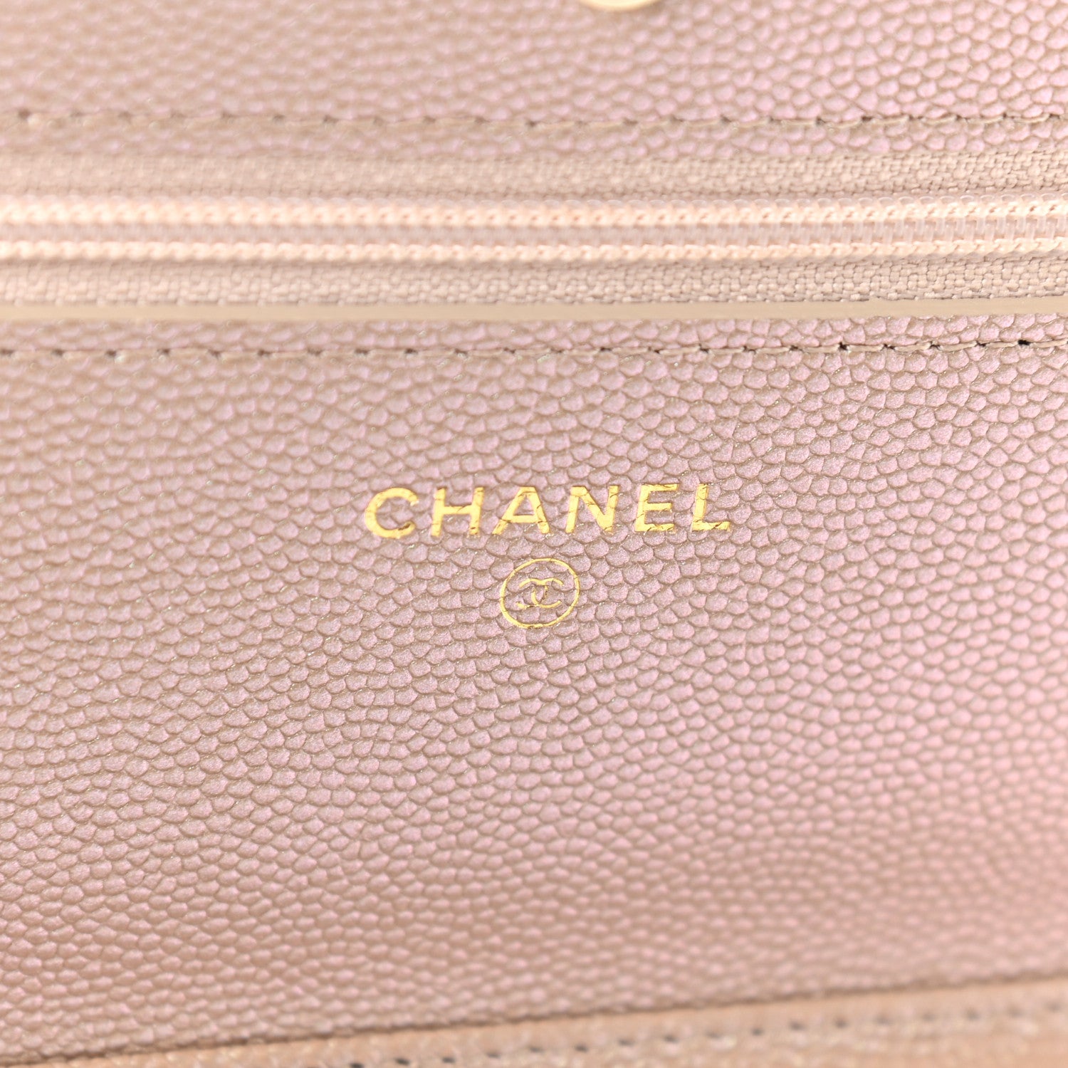 Chanel Iridescent Caviar Quilted Wallet On Chain WOC Beige 6 of 10