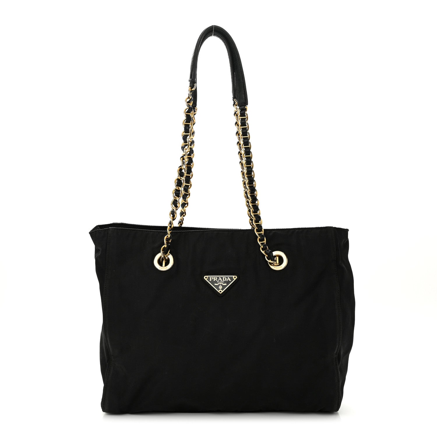 Prada Tessuto Nylon Chain Shoulder Bag Black 1 of 13