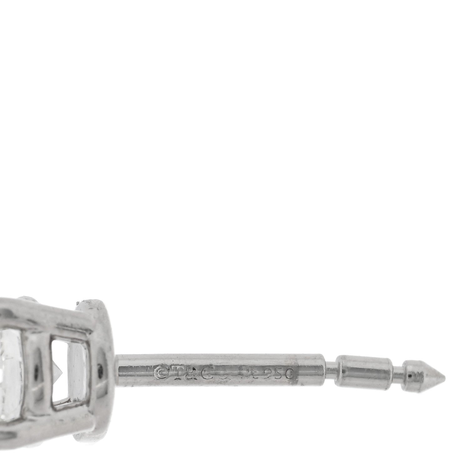 Tiffany Platinum Diamond 1.00ctw Round Solitaire Earrings 4 of 5