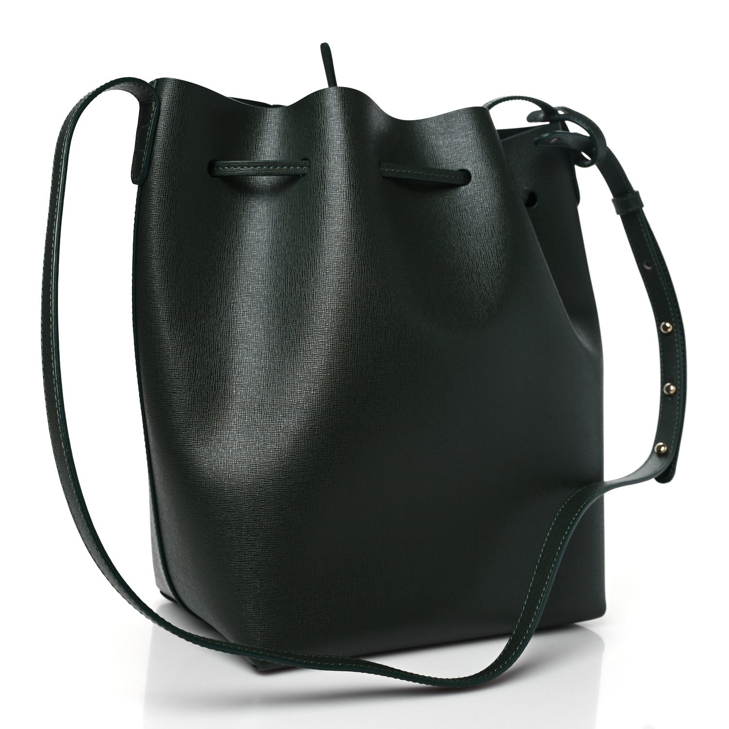 Mansur Gavriel Saffiano Bucket Bag Moss 4 of 11