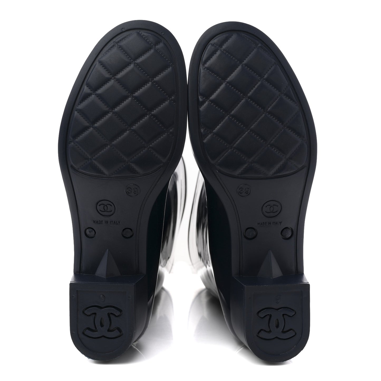 Rubber Camellia Rain Boots 39 Dark Blue