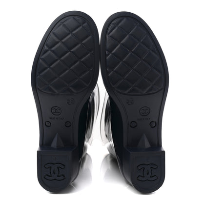 Chanel Rubber Camellia Rain Boots 39 Dark Blue 6 of 10