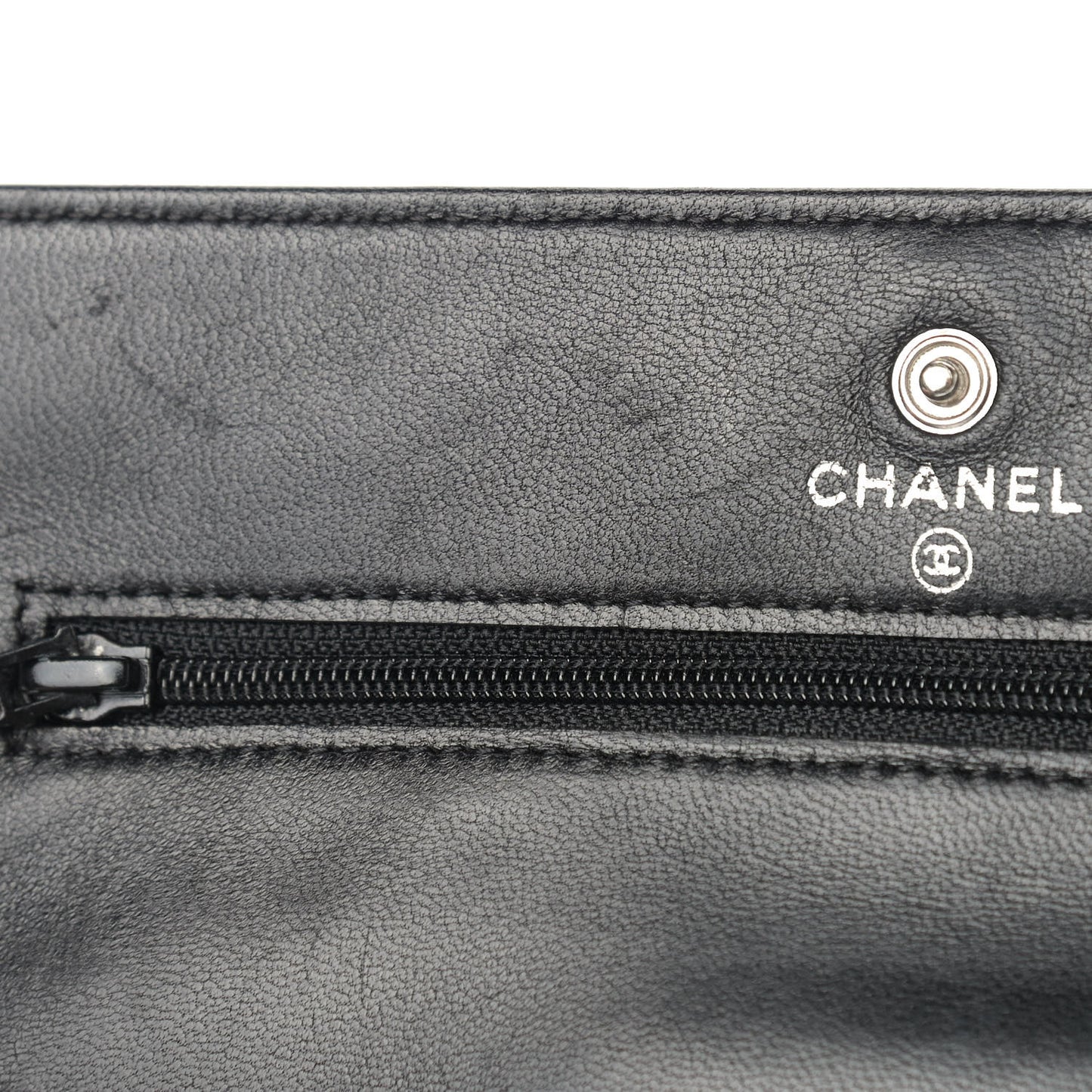 Lambskin Quilted Wallet On Chain WOC Black
