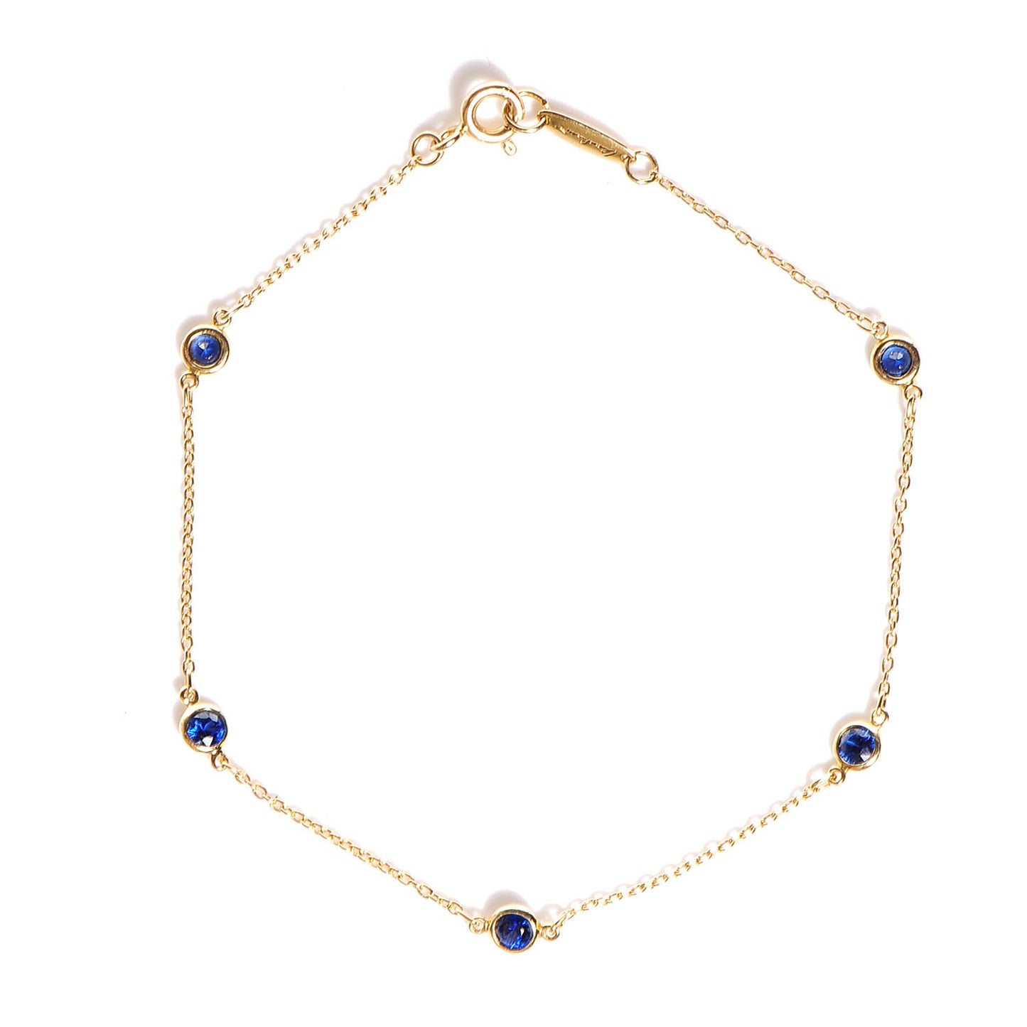 18K Yellow Gold Blue Sapphire Color By The Yard Elsa Peretti Bracelet