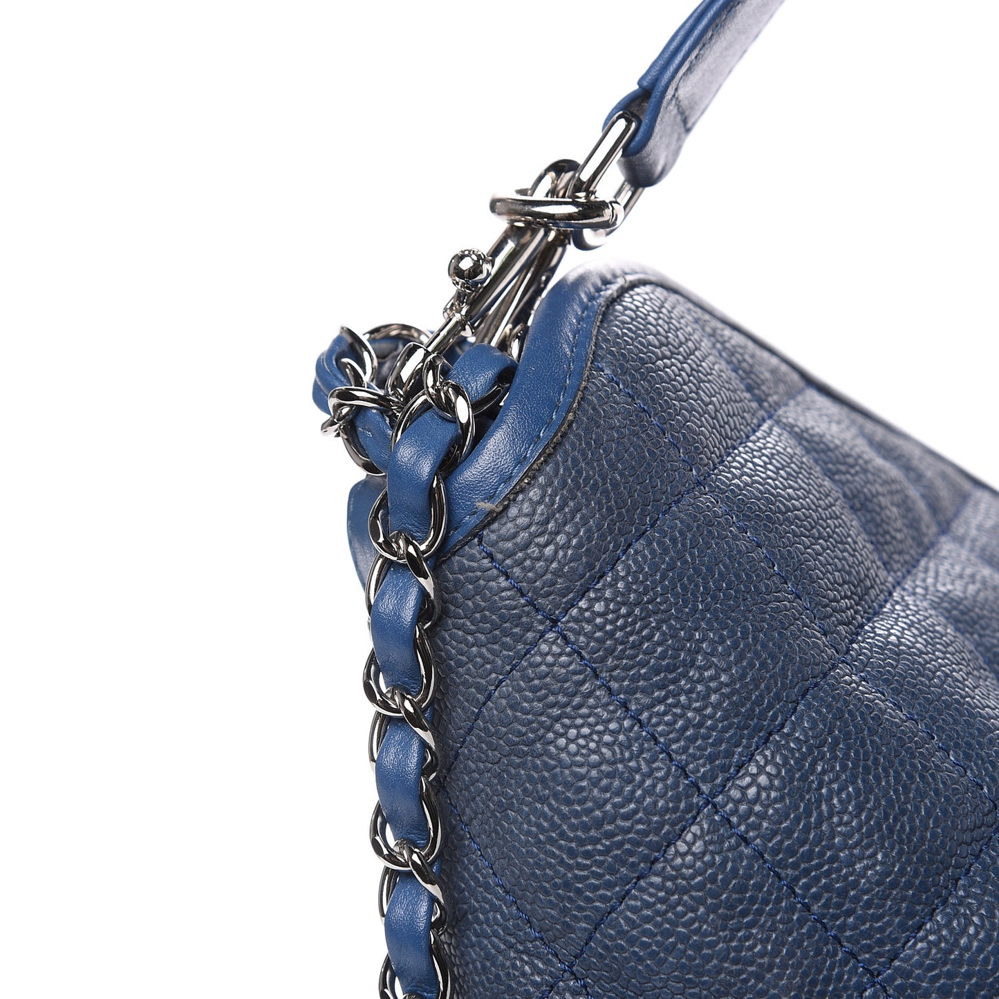 Caviar Quilted French Riviera Hobo Blue