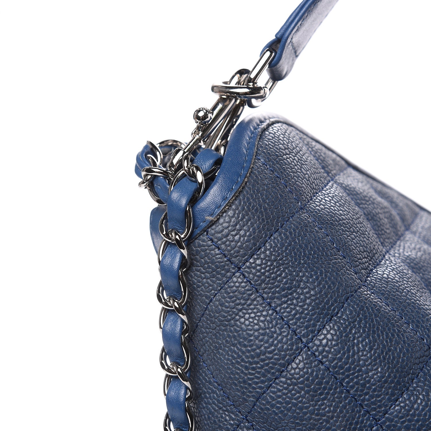 Chanel Caviar Quilted French Riviera Hobo Blue 15 of 17