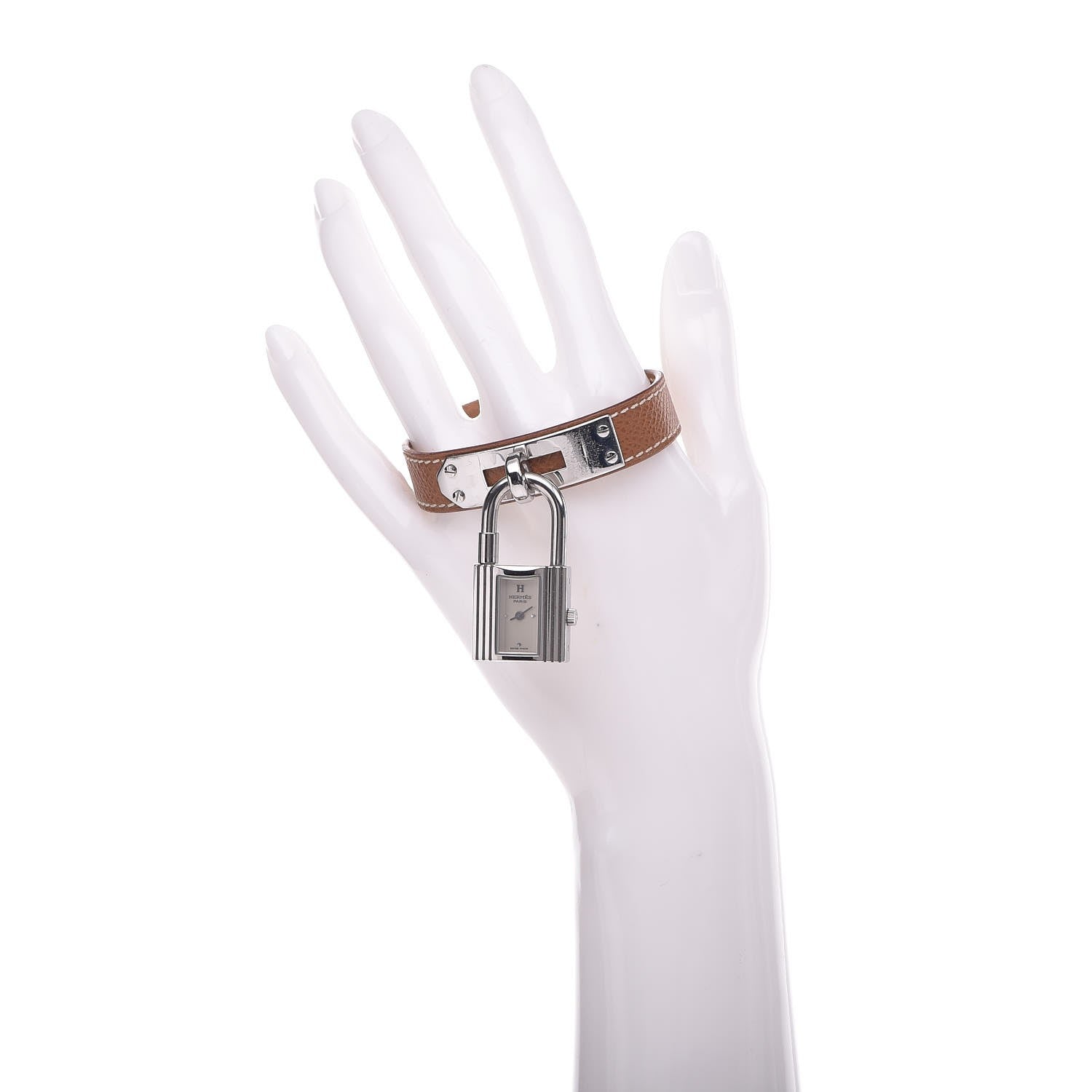 Hermes Stainless Steel Courchevel 20mm Kelly Cadena Quartz Watch Gold 2 of 5