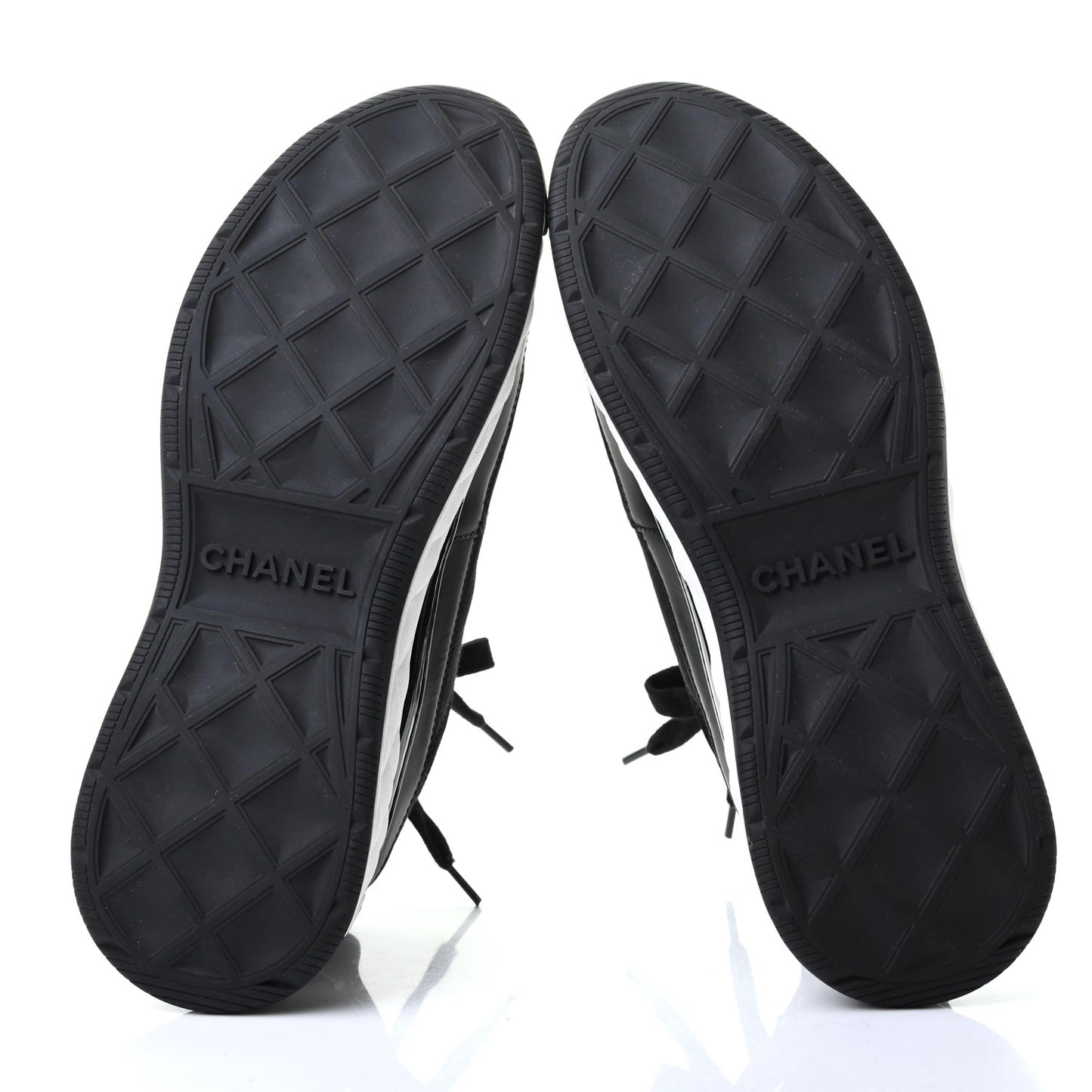 Velvet Calfskin Mixed Fibers CC Sneakers 39.5 Black