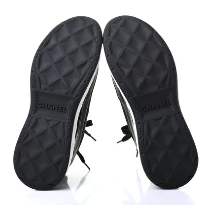 Chanel Velvet Calfskin Mixed Fibers CC Sneakers 39.5 Black 5 of 9