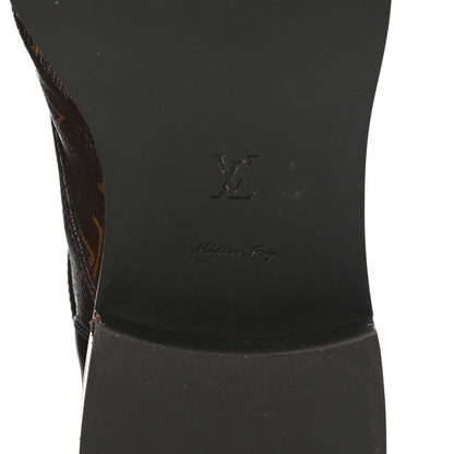 Louis Vuitton Calfskin Monogram Wonderland Flat Ranger Boots 39 Black 6 of 9