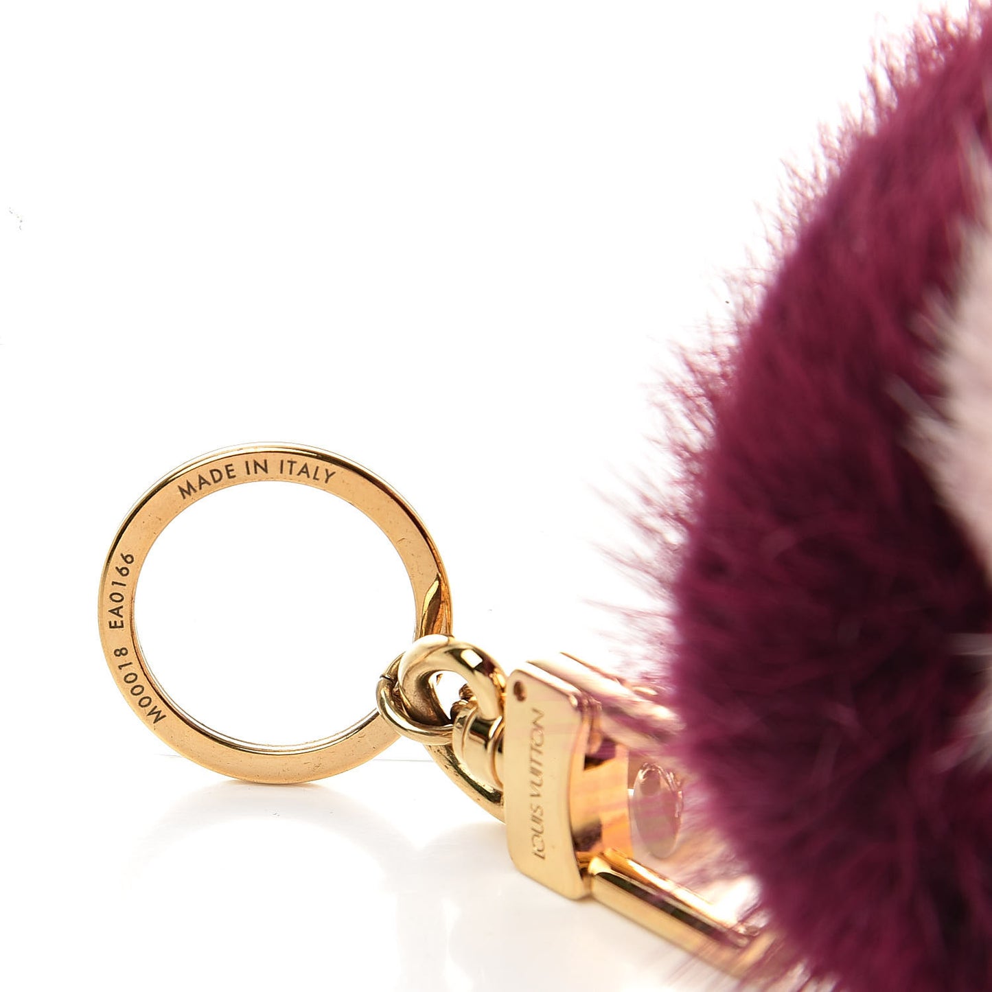 Mink Fur Bubble Duo Bag Charm Violet Pink