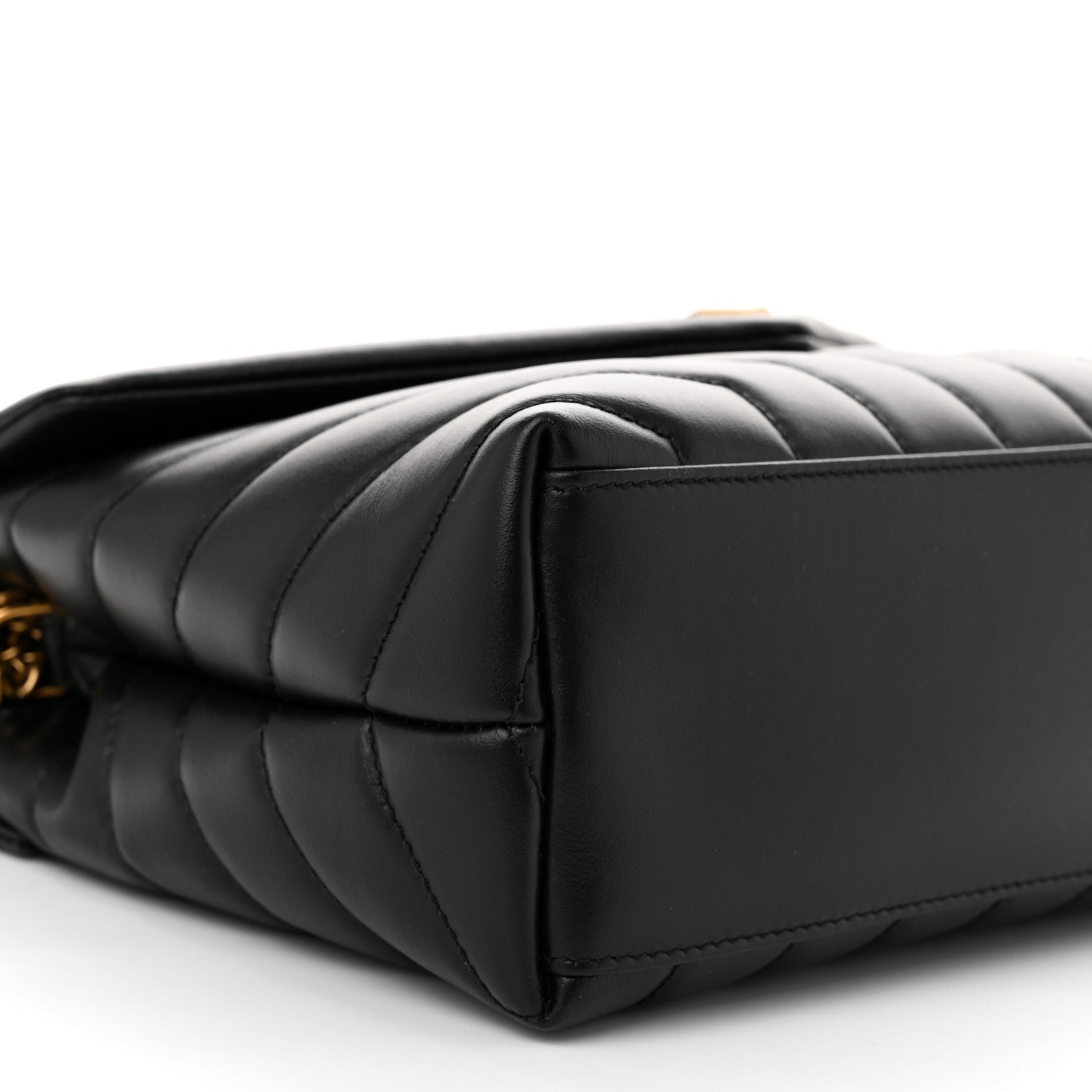 Saint Laurent Calfskin Y Quilted Monogram Small Loulou Chain Satchel Black 9 of 11