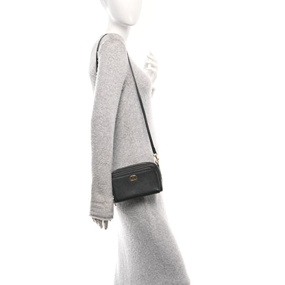 Christian Dior Grained Calfskin Caro Double Pouch Black 2 of 9