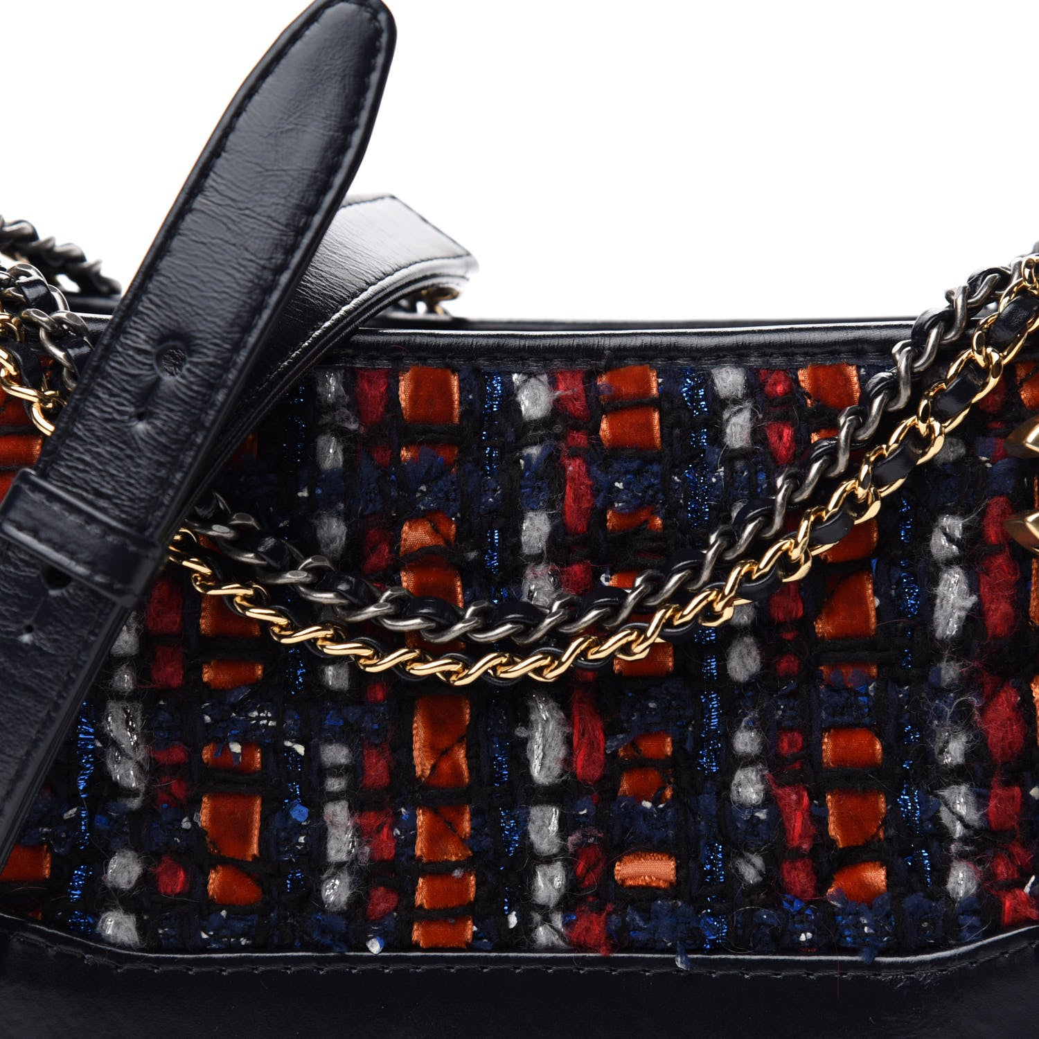 Chanel Tweed Calfskin Small Gabrielle Hobo Navy 10 of 10