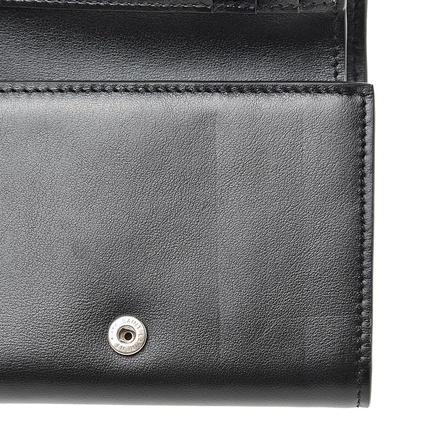 Smooth Calfskin Compact Wallet Black