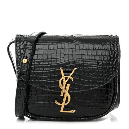 Saint Laurent Crocodile Embossed Calfskin Small Kaia Satchel Black 1 of 9