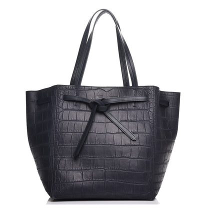 Celine Crocodile Embossed Nubuck Small Belt Cabas Phantom Navy Blue 1 of 12