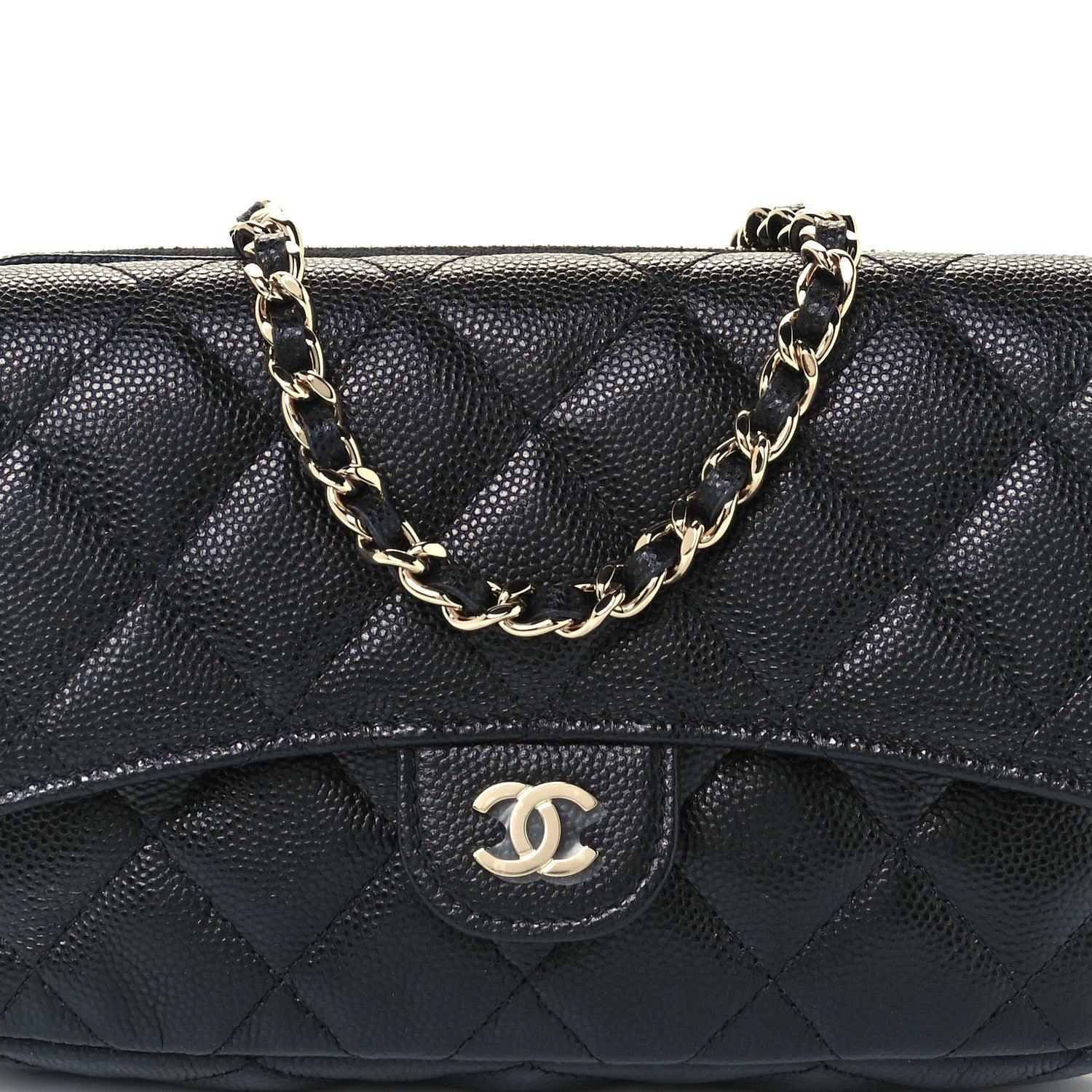 Chanel Caviar Quilted Flap Phone Holder With Chain Black 12 of 13