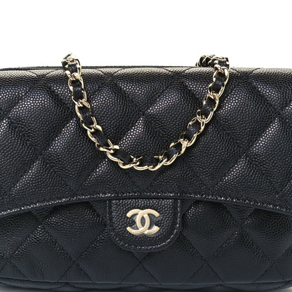 Chanel Caviar Quilted Flap Phone Holder With Chain Black 12 of 13