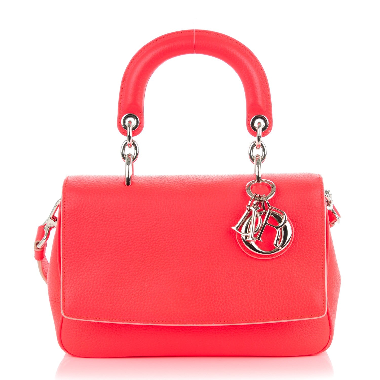 Christian Dior Bullcalf Mini Be Dior Satchel Fluorescent Goji Pink 1 of 10