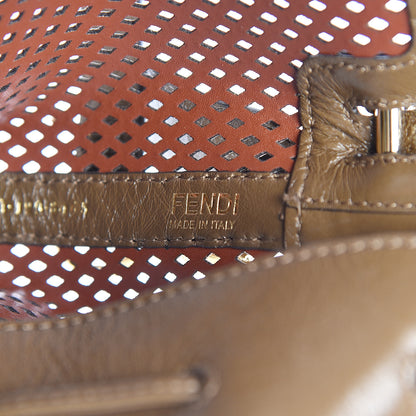 Fendi Vitello Liberty Glossy Lambskin F is Fendi Perforated Large Mon Tresor Bucket Bag White Ice Rust Maya 7 of 11