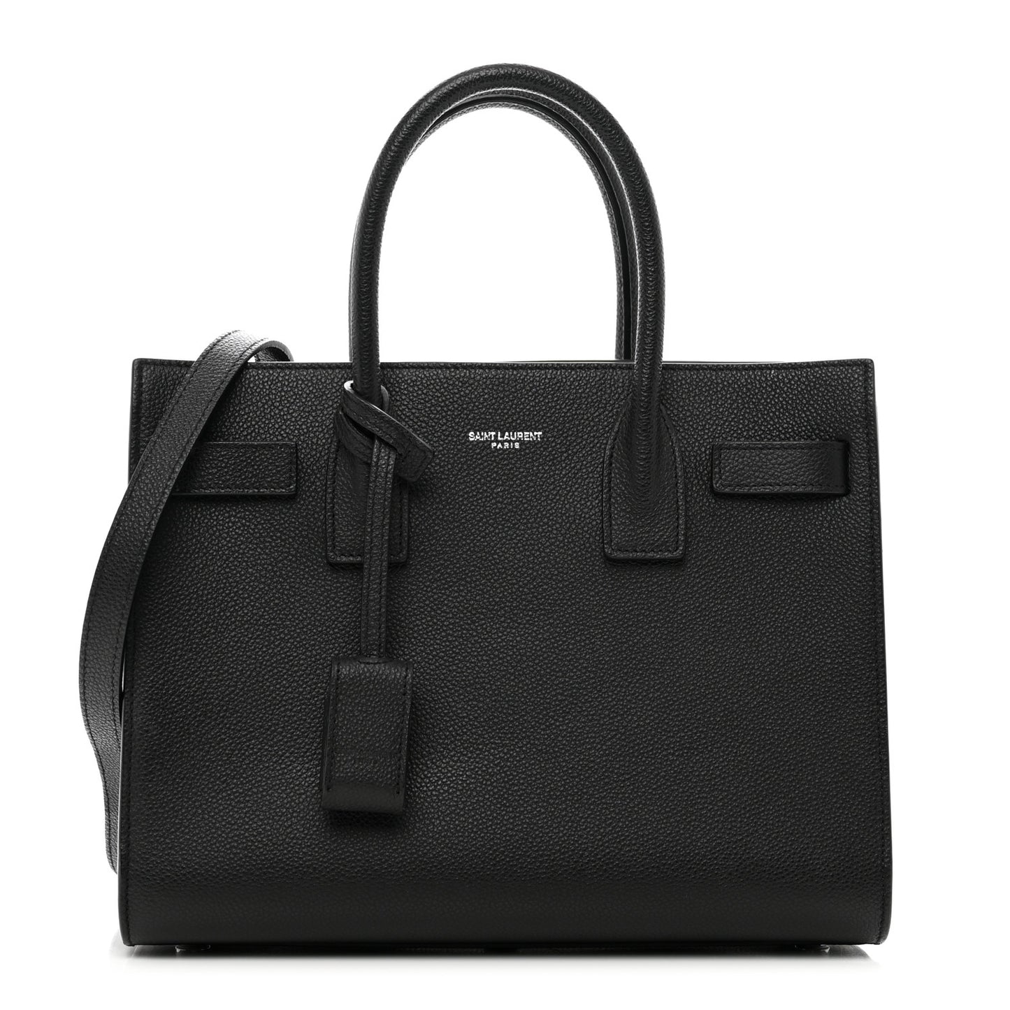 Grained Calfskin Baby Sac De Jour Black