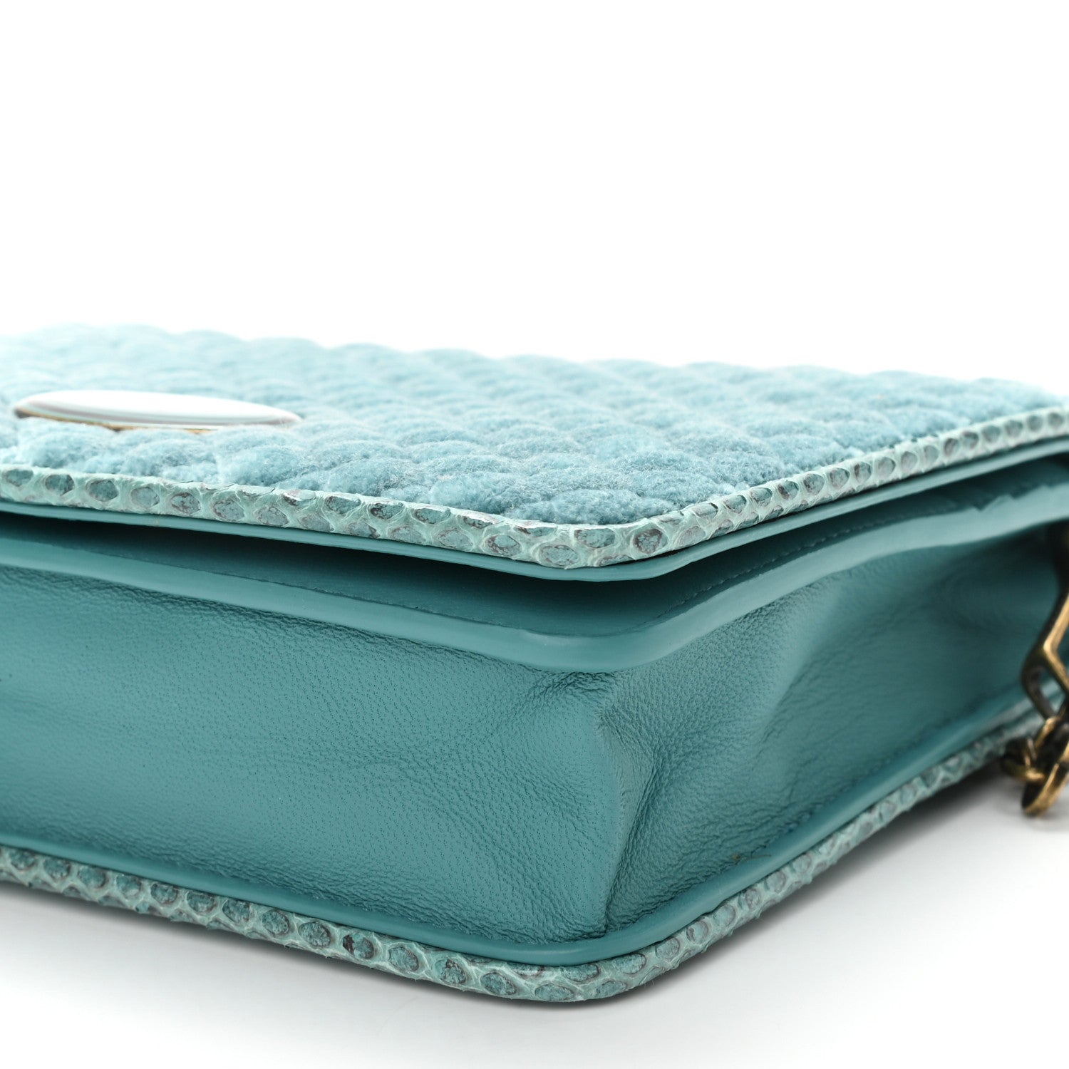 Bottega Veneta Velvet Ayers Intrecciato Butterfly Chain Wallet Linoleum 11 of 11