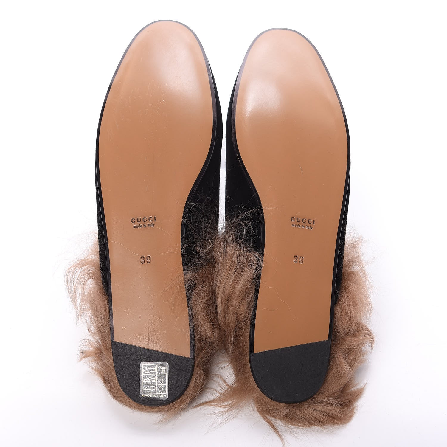 Gucci Velvet Fur Womens Princetown Slippers 39 Black 6 of 10