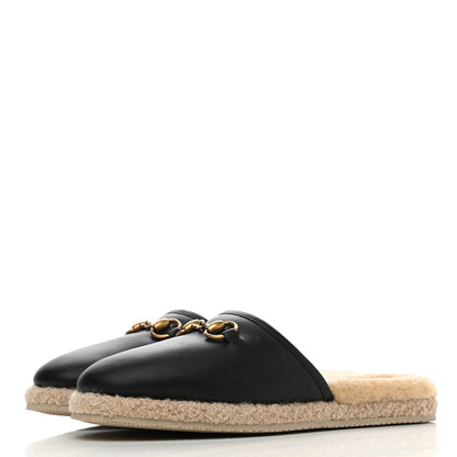 Gucci Nappa Wool Womens Fria Slippers 39 Black Butterscotch 3 of 9