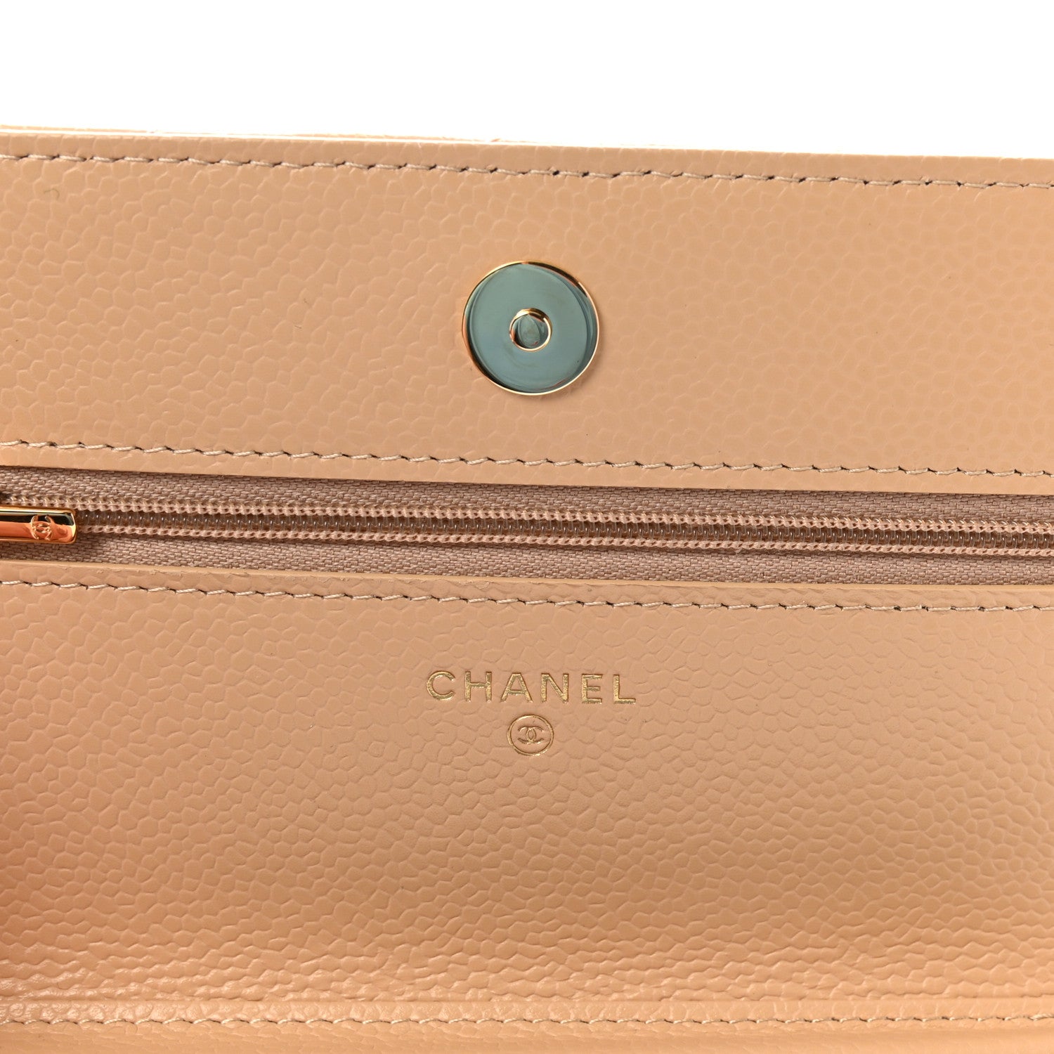 Chanel Caviar Quilted Wallet on Chain WOC Beige 5 of 11