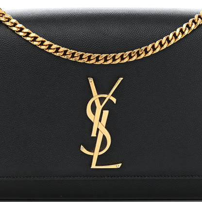 Saint Laurent Grain De Poudre Medium Classic Monogram Kate Satchel Black 8 of 13