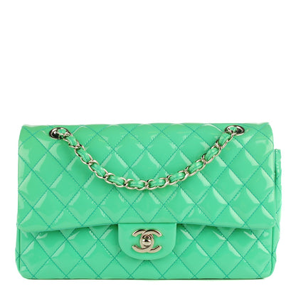 Chanel Patent Quilted Medium Double Flap Green 1 of 8