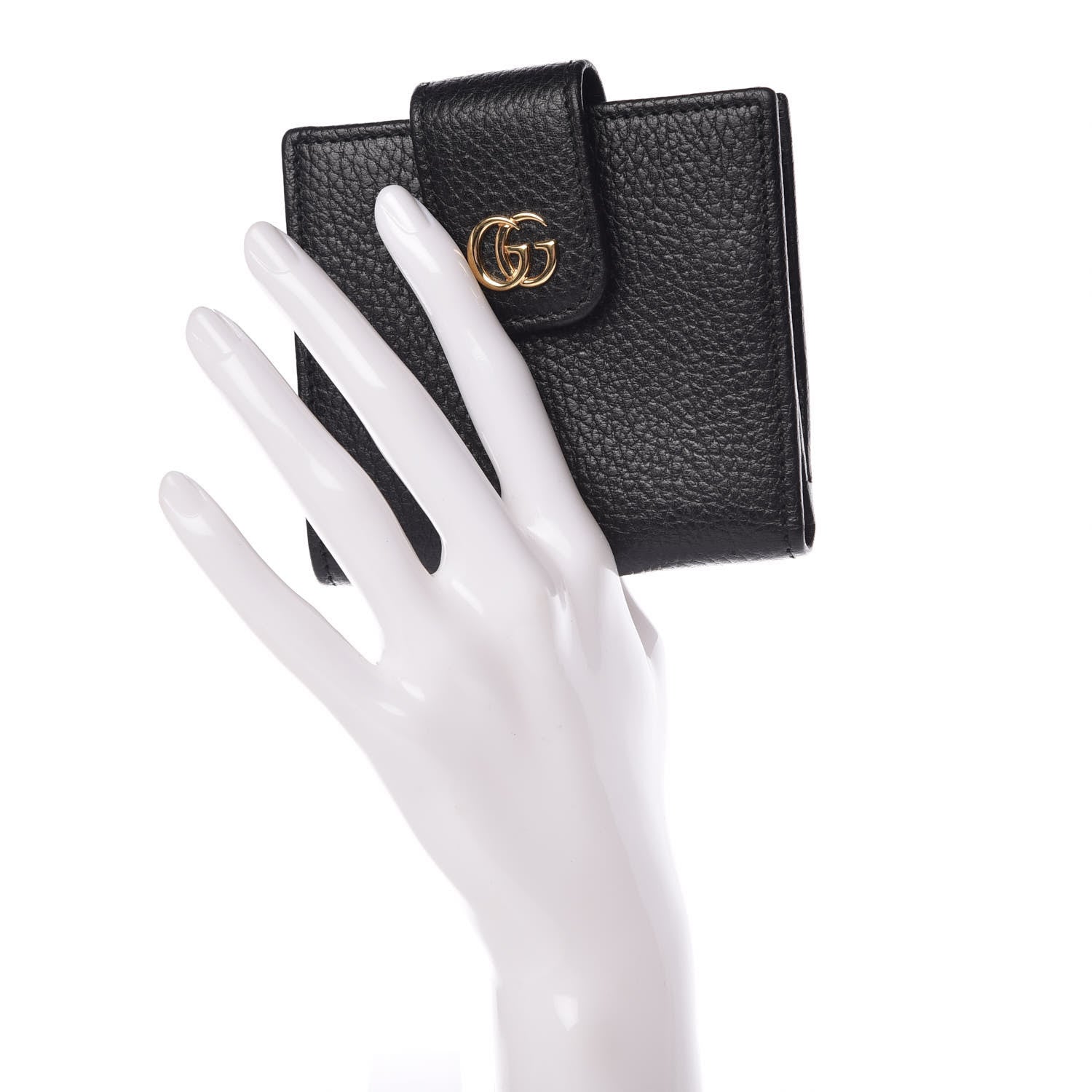 Gucci Dollar Calfskin GG Marmont French Wallet Black 2 of 9