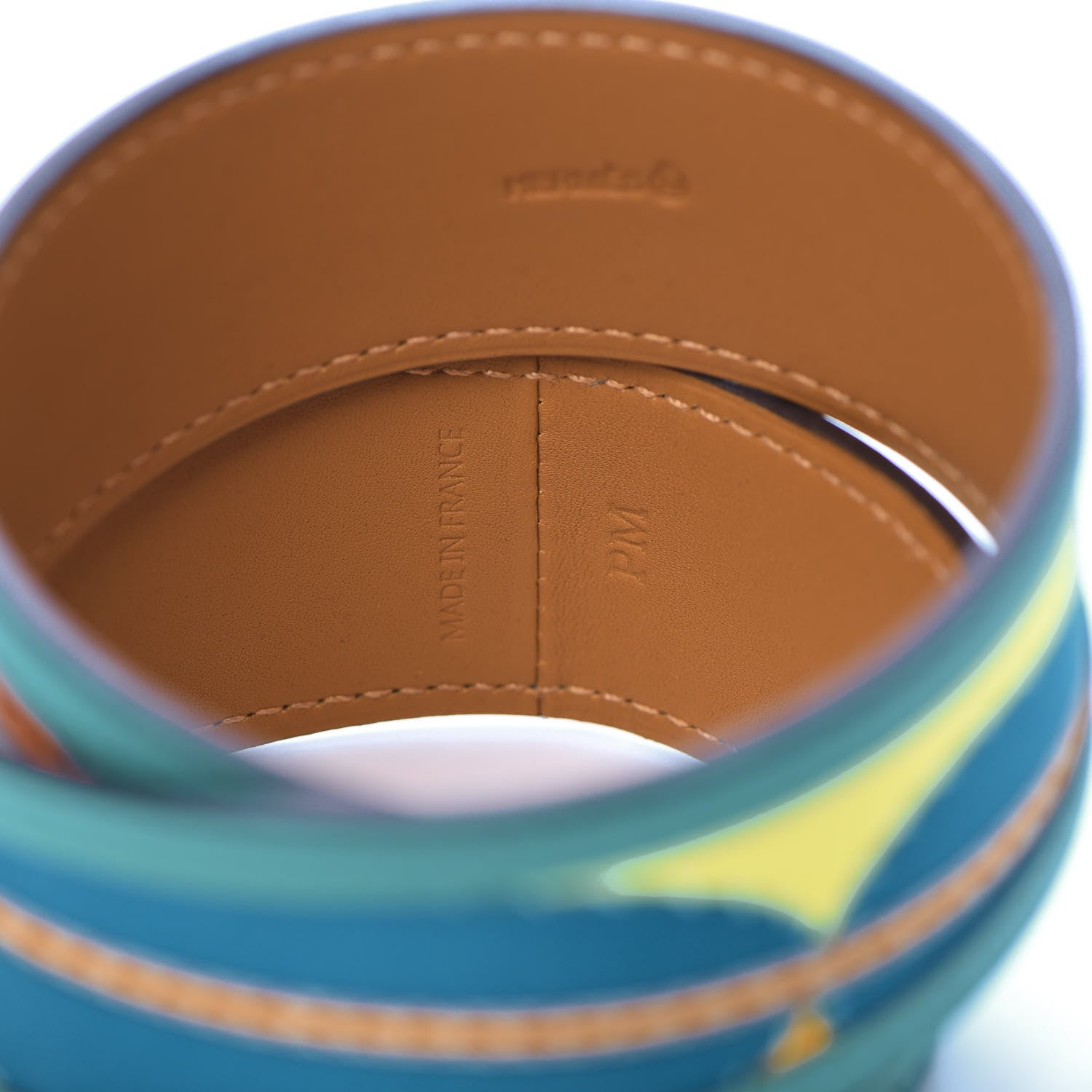 Hermes Calfskin Silk Petit H Double Loop Bracelet PM 5 of 6