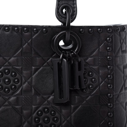 Christian Dior Lambskin Studded Matte Cannage Medium Lady Dior So Black 10 of 35