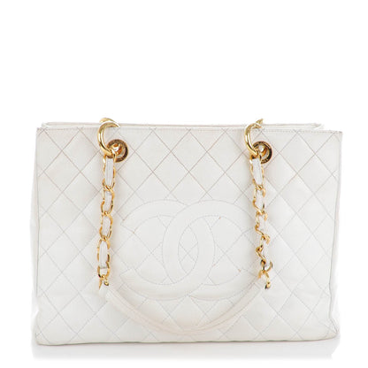Chanel Caviar Quilted Grand Shopping Tote GST White 1 of 7