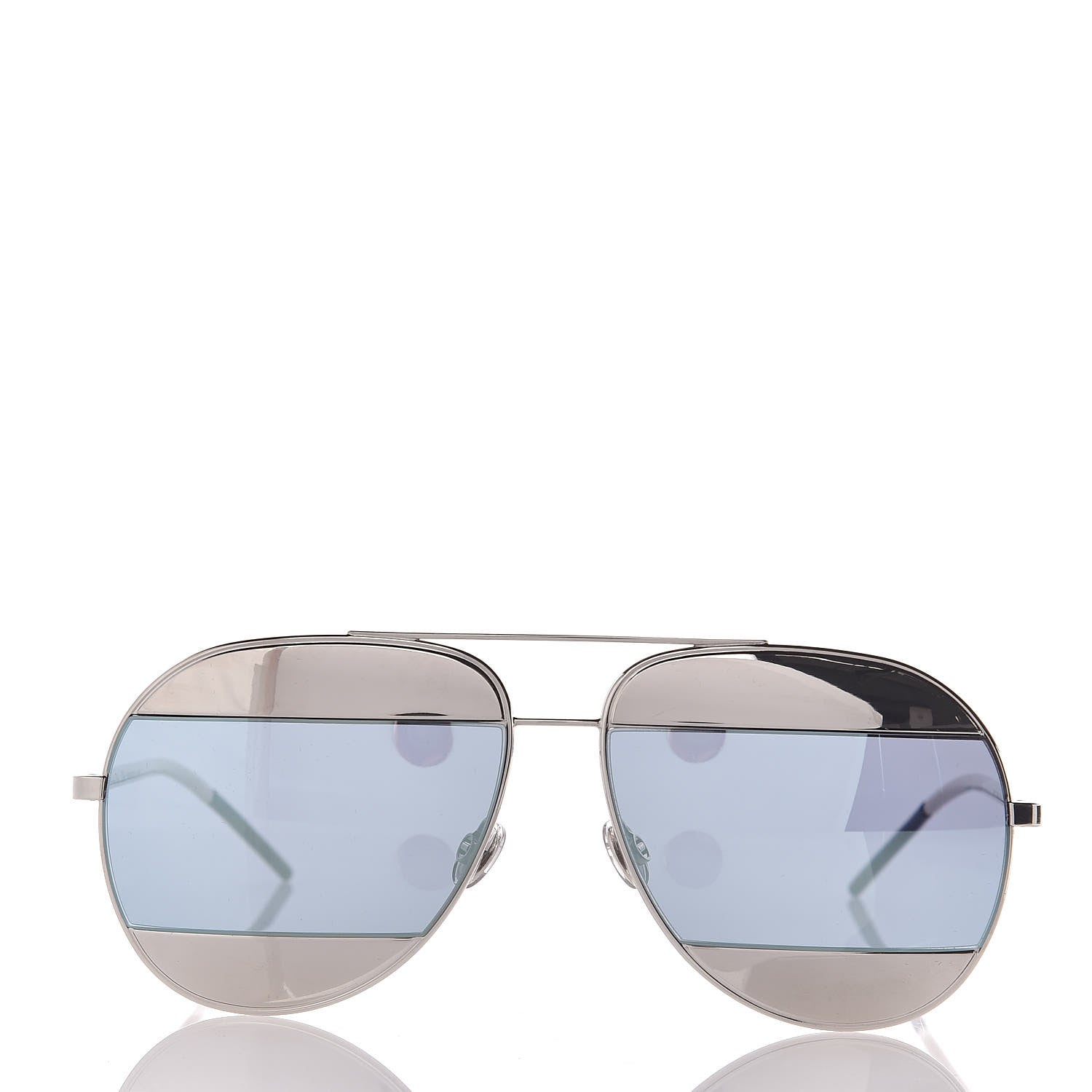 Christian Dior Split 1 Aviator Sunglasses Silver Blue 2 of 7