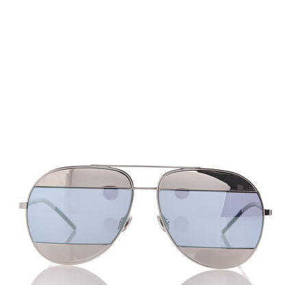 Christian Dior Split 1 Aviator Sunglasses Silver Blue 2 of 7