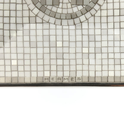 Hermes Porcelain Mosaique Au 24 Platinum Square Plate N°1 6 of 7