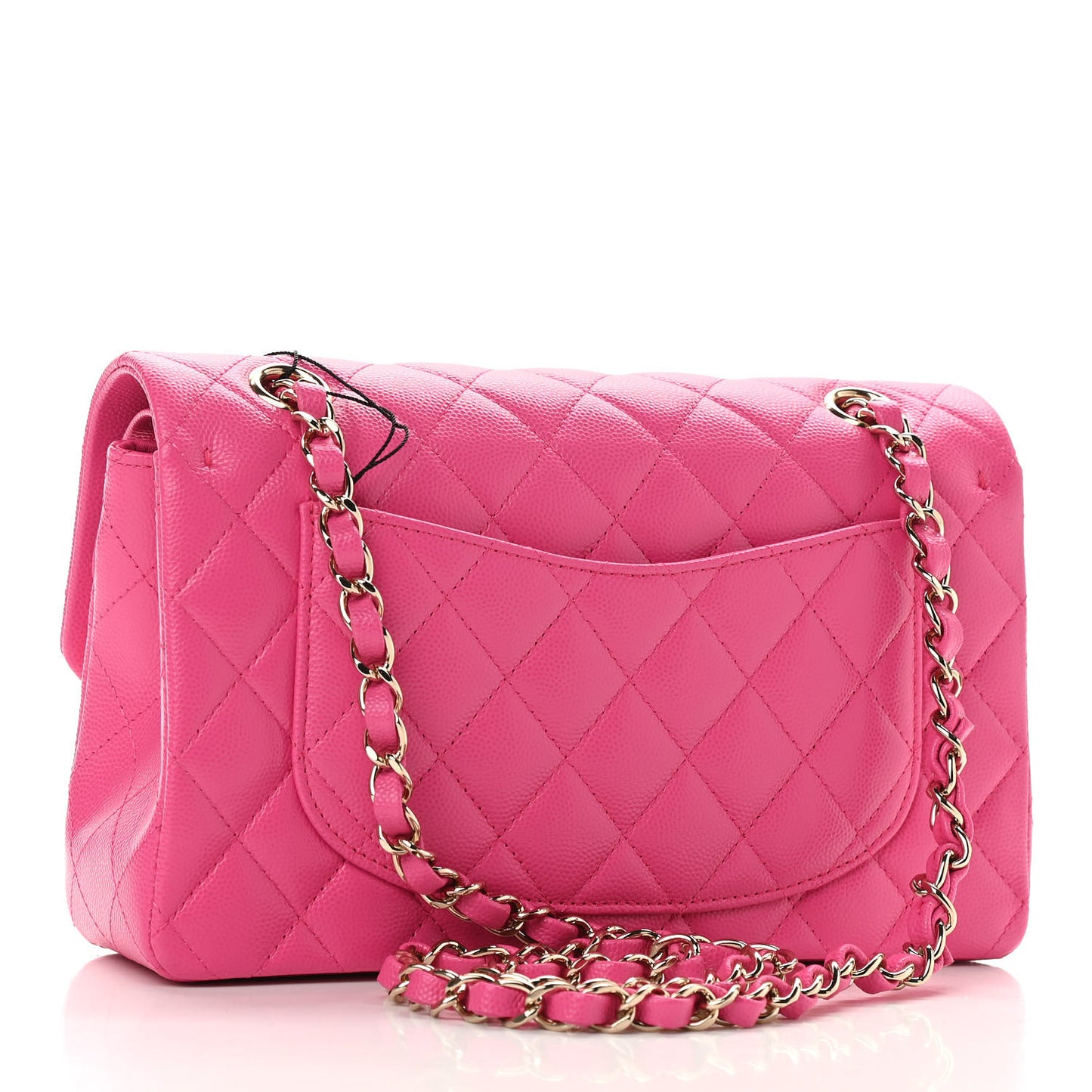 Caviar Quilted Small Double Flap Dark Pink