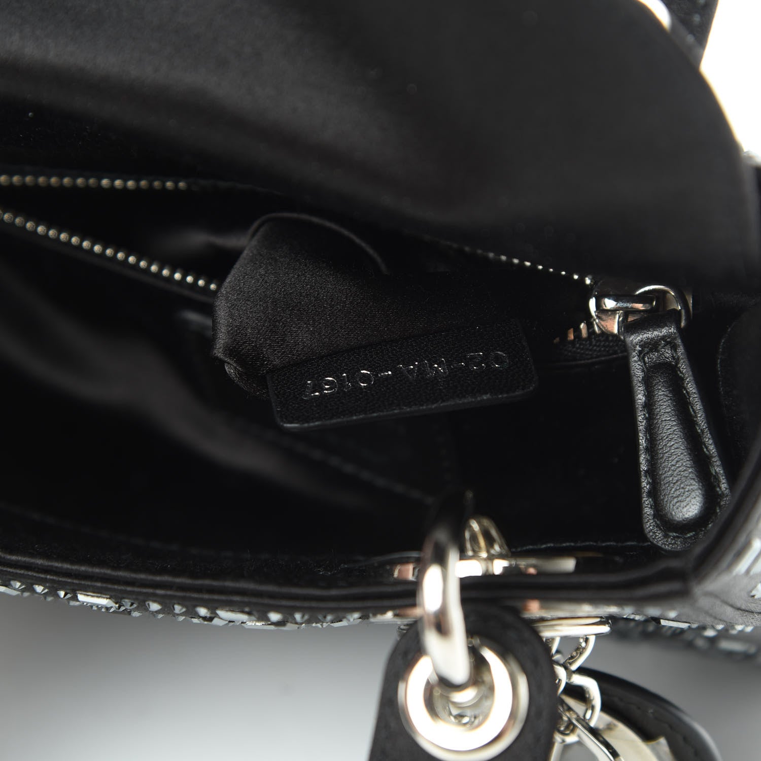 Christian Dior Satin Crystal Cannage Mini Lady Dior Black 7 of 11