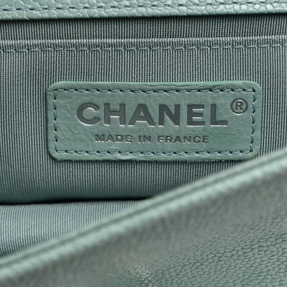 Chanel Caviar Chevron Quilted Small Boy Flap Light Blue 6 of 10