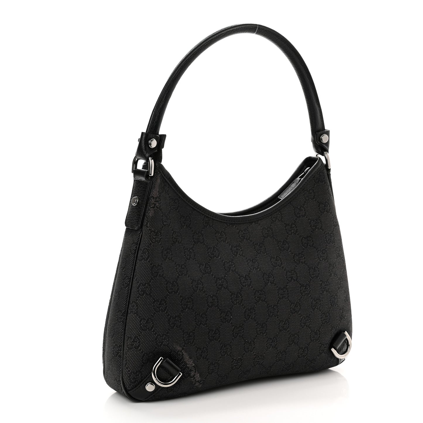 Denim Monogram Abbey D Ring Hobo Black